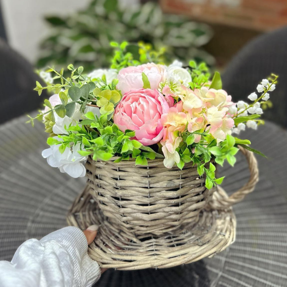 Peony and Eucalyptus Teacup