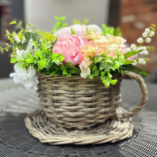 Peony and Eucalyptus Teacup