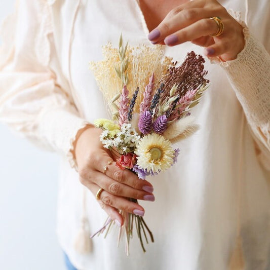 Mini Pastel Dried Flower Posie